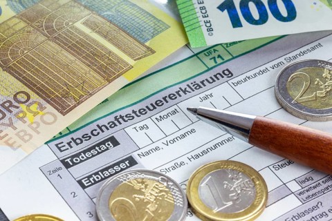 Close-up of an inheritance tax return