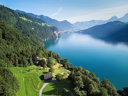 Rütli meadow, Grütli Museum and the Rütli House, fountains and the myths behind, Lake Lucerne,