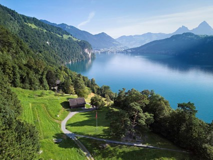 Rütli meadow, Grütli Museum and the Rütli House, fountains and the myths behind, Lake Lucerne,