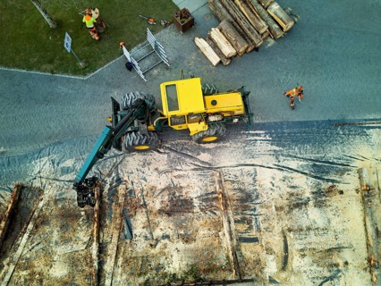 Mobile sawing station for cutting tree trunks, Flösserei 2025, Unterägeri, Canton, Zug, Switzerland