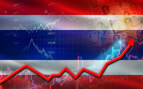 Thailand economic growth on financial graph. Thailand financial growth on market graph