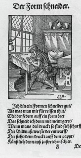 Der Formstecher, Beschreibung aller Stände auf Erden, 1568, woodcut by Jost Amman from Könnecke