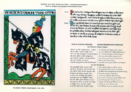 Hartmann von Aue, around 1210 - 1220, Weingartner Liederhandschrift, German literary history, by