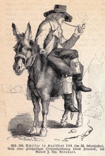 Johann Christian Reinhard, Schiller riding a donkey 1785 1787 German literary history, by Robert