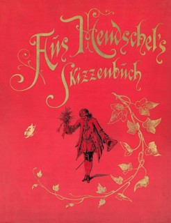 Cover, Linum grandiflorum and gold print, A. Hendschel's Sketchbook, collotype published by M.