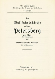 Title inside, reproduction church guide from 1911 Petersberg pilgrimage church, municipality of