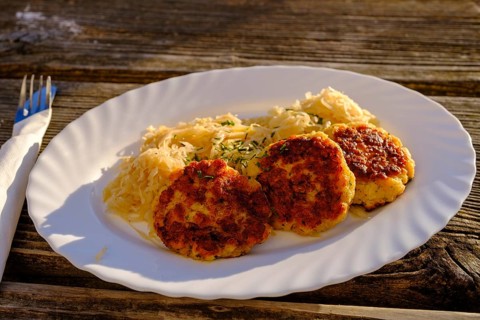 Kaspressknödel, food, Dandlbergalm, Roßholzen, Samerberg, Inntal, Upper Bavaria, Bavaria, Germany