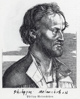 Philipp Melanchton Schwarzerd, (1497-1560), woodcut by Albrecht Dürer (from Könnecke Bilderatlas