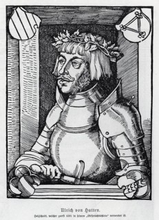 Ulrich von Hutten (1488-1522), woodcut, from Könnecke Bilderatlas zur Geschichte der Deutschen