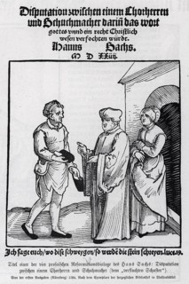 Disputation between a canon and the shoemaker 1524, from Könnecke Bilderatlas zur Geschichte der