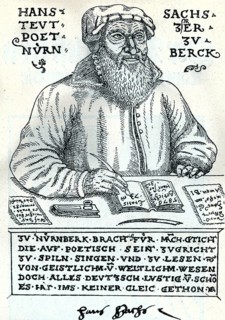 Hans Sachs at the age of 73 (1494-1576), from Könnecke Bilderatlas zur Geschichte der Deutschen