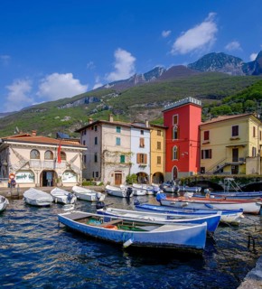 Harbour of Cassone di Malcesine, Lake Garda, Veneto, Italy