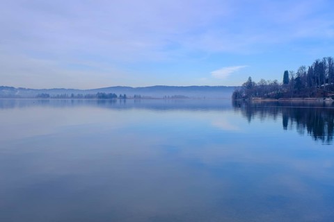 At Lake Walchensee, south shore near Einsiedl, Upper Bavaria, Bavaria, Germany
