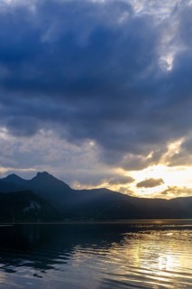 Sunset, Kochel am See, Lake Kochel, Upper Bavaria, Bavaria, Germany