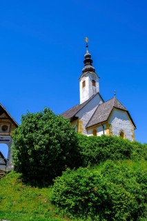Rosenkranzkirche, pilgrimage church Maria Wörth, on Lake Lake Wörth, southern shore, Carinthia,