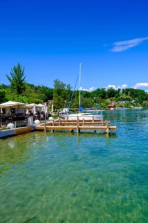 Restaurant Zille, lakeside promenade, Reifnitz am Lake Wörth, south shore, Carinthia, Austria