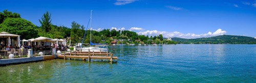 Restaurant Zille, lakeside promenade, Reifnitz am Lake Wörth, south shore, Carinthia, Austria