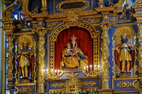 Maria with the Saints Primus and Felicianus, pilgrimage church Maria Wörth, on Lake Lake Wörth,