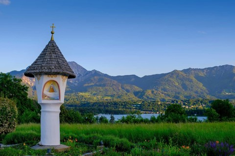 Wayside shrine on Lake Faak, Egger wayside shrine, Egg am Faaker See, Carinthia, Austria
