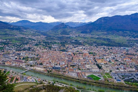 Busa Degli Orsi viewing platform, Trento, Trento, Adige Valley, Trentino, Italy
