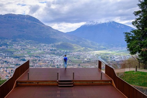 Busa Degli Orsi viewing platform, Trento, Trento, Adige Valley, Trentino, Italy