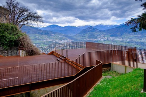 Busa Degli Orsi viewing platform, Trento, Trento, Adige Valley, Trentino, Italy