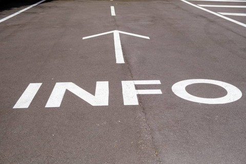 Font info, symbol, information, museum, Il Gallerie, former motorway tunnel, Trento, Trentino,