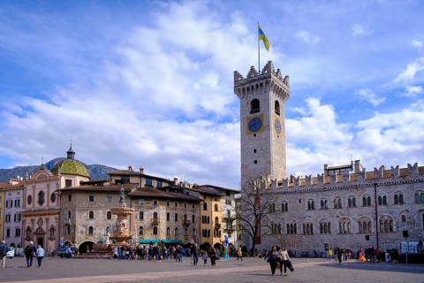 Cathedral Square with Neptune Fountain, Trento, Trentino, Italy