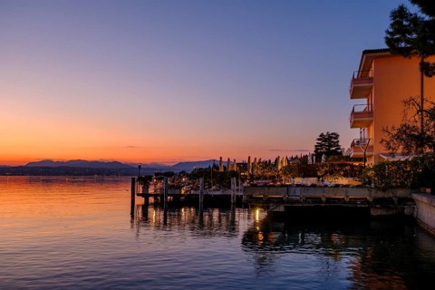 Sunset, Sirmione on Lake Garda, Veneto, Veneto, Italy