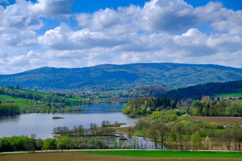 Drachensee, Furth im Wald, Bavarian Forest, Upper Palatinate, Bavaria, Germany