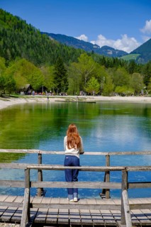 Jasna Lake in Triglav National Park, Kranjska Gora, Upper Carniola, Julian Alps, Slovenia