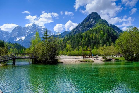 Jasna Lake in Triglav National Park, Kranjska Gora, Upper Carniola, Julian Alps, Slovenia