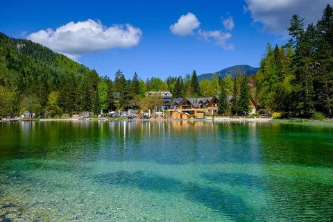 Jasna Lake in Triglav National Park, Kranjska Gora, Upper Carniola, Julian Alps, Slovenia
