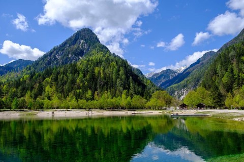 Jasna Lake in Triglav National Park, Kranjska Gora, Upper Carniola, Julian Alps, Slovenia