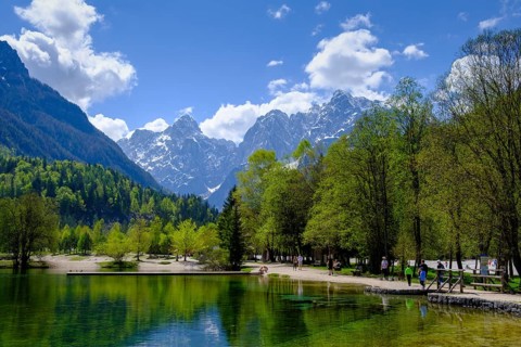 Jasna Lake in Triglav National Park, Kranjska Gora, Upper Carniola, Julian Alps, Slovenia