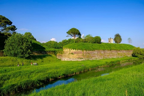 Fortification wall, city wall, UNESCO World Heritage Site, Palmanova, Julian Friuli, Veneto, Italy