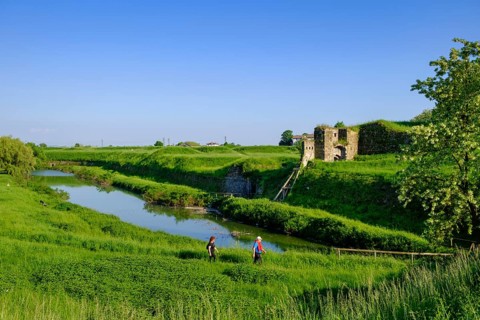 Fortification wall, city wall, UNESCO World Heritage Site, Palmanova, Julian Friuli, Veneto, Italy
