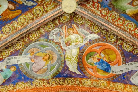 Renaissance frescoes, St. Jakob in Kastelaz, Tramin, Wine Route, South Tyrol, Italy