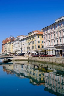 Commercial and residential buildings on the Grand Canal, Borgo Teresiano, Trieste, Adriatic Sea,