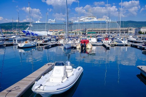 Marina San Giusto, Riva del Mandracchio, Promenade, Trieste, Adriatic Sea, Friuli Venezia Giulia