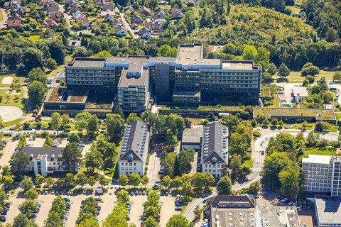 Aerial photo, Klinikum Lüdenscheid Märkische Kliniken, Piepersloh, Lüdenscheid, Sauerland, North