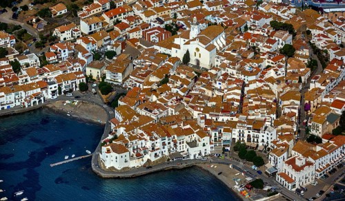 Bay of Cadaques, sailing boats, old town, Parc Natural Cap De Creus, Cadaqués, Costa Brava,