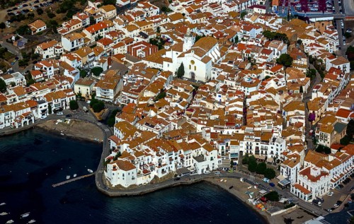 Bay of Cadaques, sailing boats, old town, Parc Natural Cap De Creus, Cadaqués, Costa Brava,