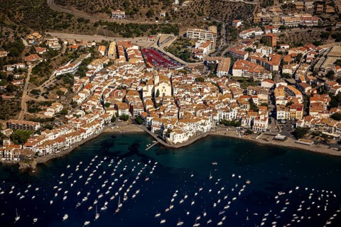 Bay of Cadaques, sailing boats, old town, Parc Natural Cap De Creus, Cadaqués, Costa Brava,