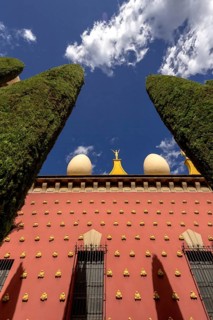 Dali Museum, Dali Museum in Figueres, detail with blue cloudy sky, Figueres, Figueras, Catalonia,