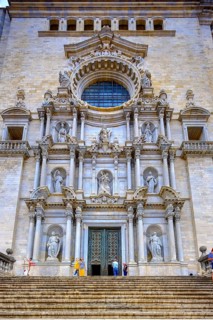 Staircase to the Cathedral of Santa Maria of Gerona, Catedral Santa Maria de Girona, Girona,