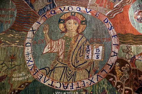 TapÃs de la creaciÃü, creation tapestry from the 11th century, Cathedral Santa Maria of Gerona,