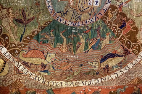 TapÃs de la creaciÃü, Creation tapestry from the 11th century, Cathedral of Santa Maria of Gerona,