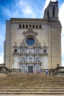 Staircase to the Cathedral of Santa Maria of Gerona, Catedral Santa Maria de Girona, Girona,