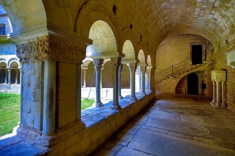 Cloister, Cathedral of Santa Maria of Gerona, Catedral Santa Maria de Girona, Girona, Cataluña,